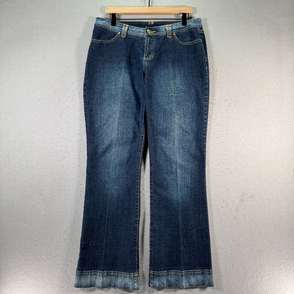 Vintage Fubu Flared‎ Jeans Women 13-14 Blue Medium Wash Denim Flap Pocket Trendy